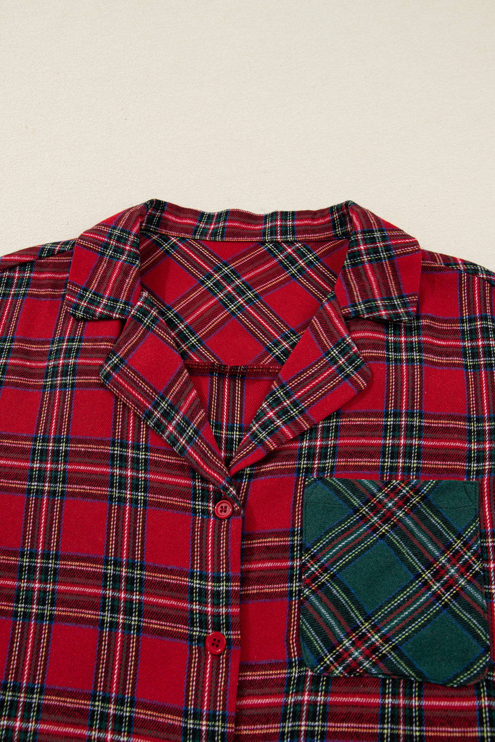 Plaid Patchwork Christmas Pajama Set