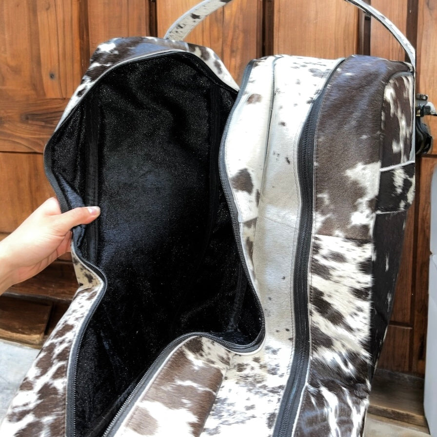 Brown & white Cowhide Boot cover