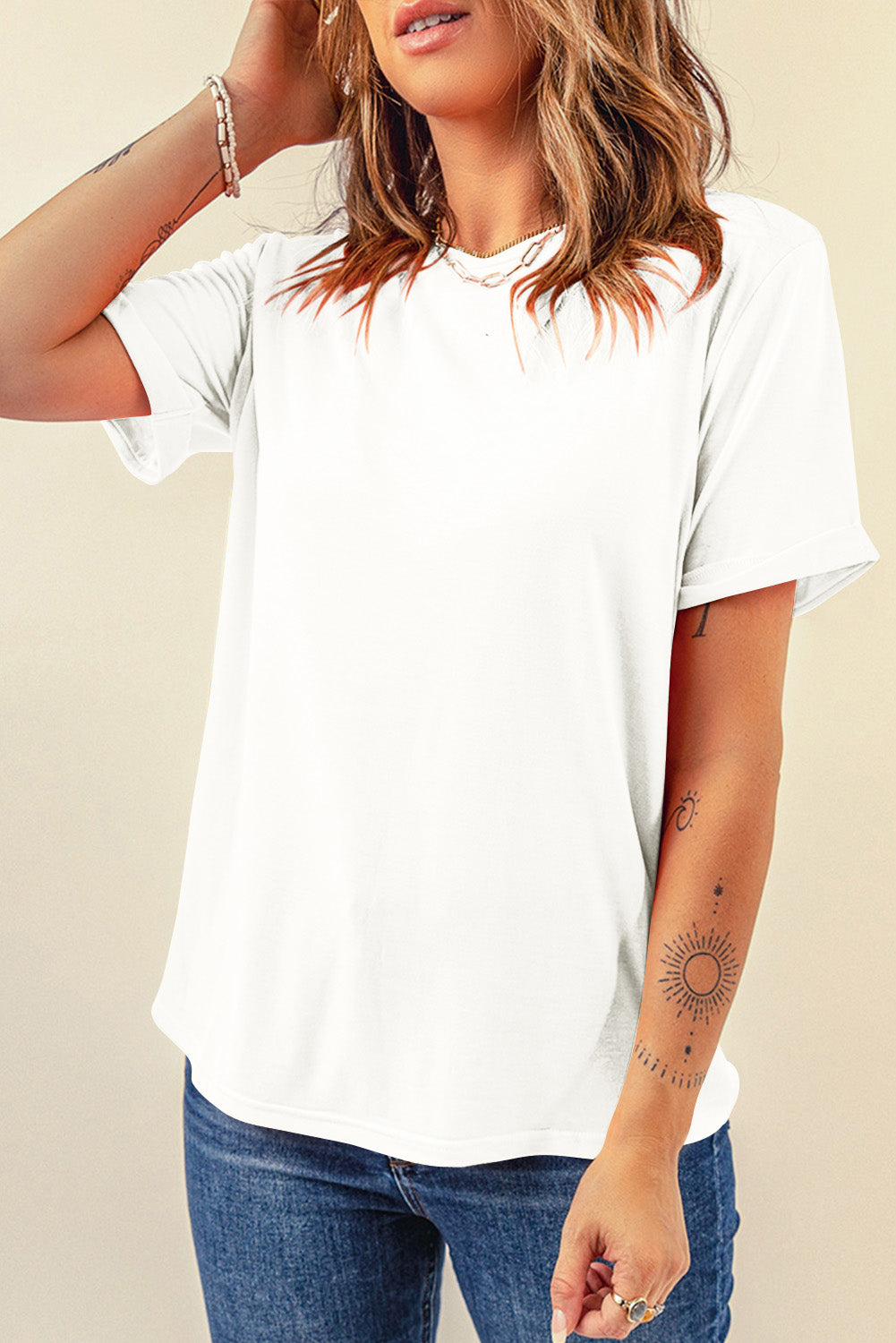 Plain Crew Neck Tee