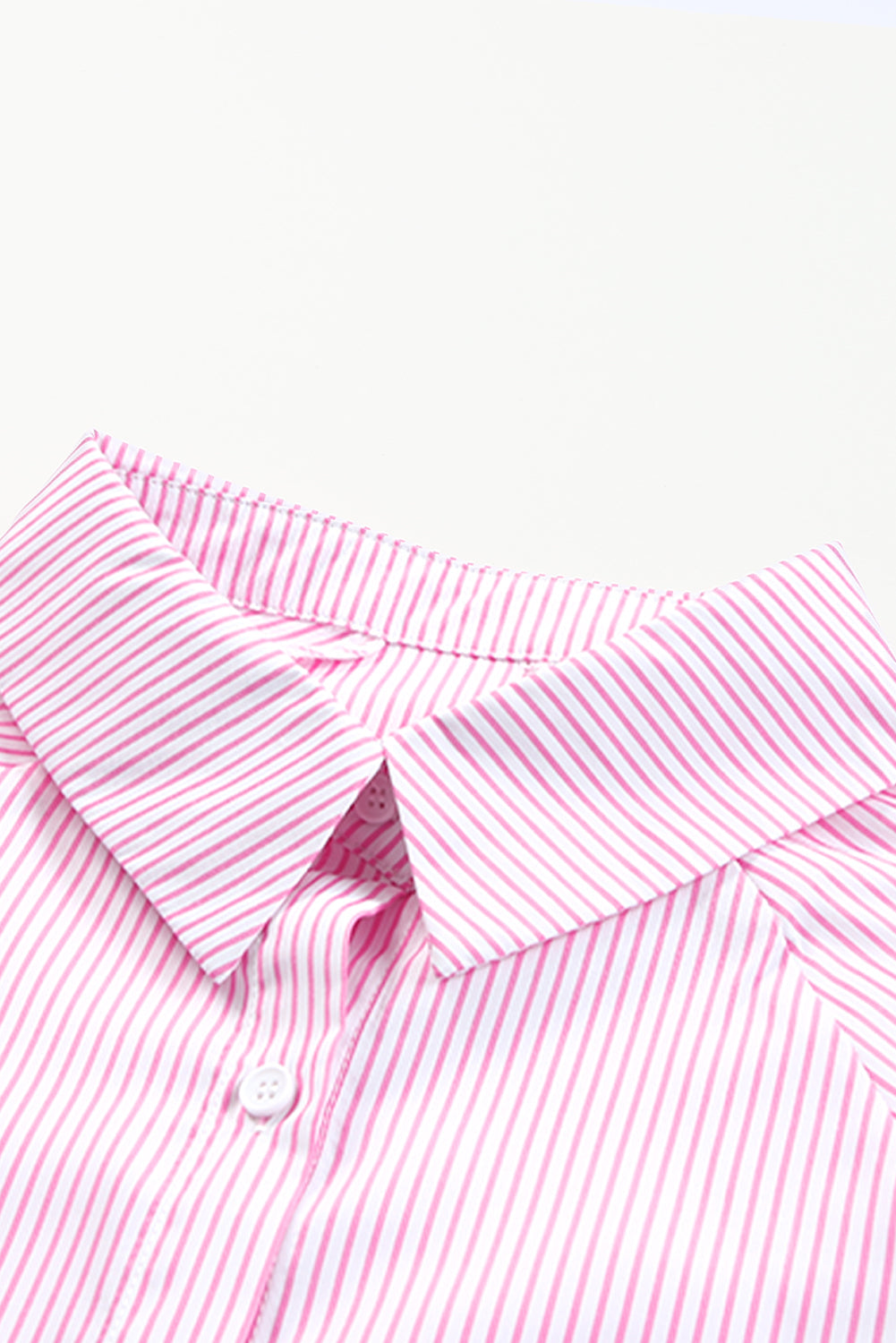 Stripe Smocked Button-Up Shirt