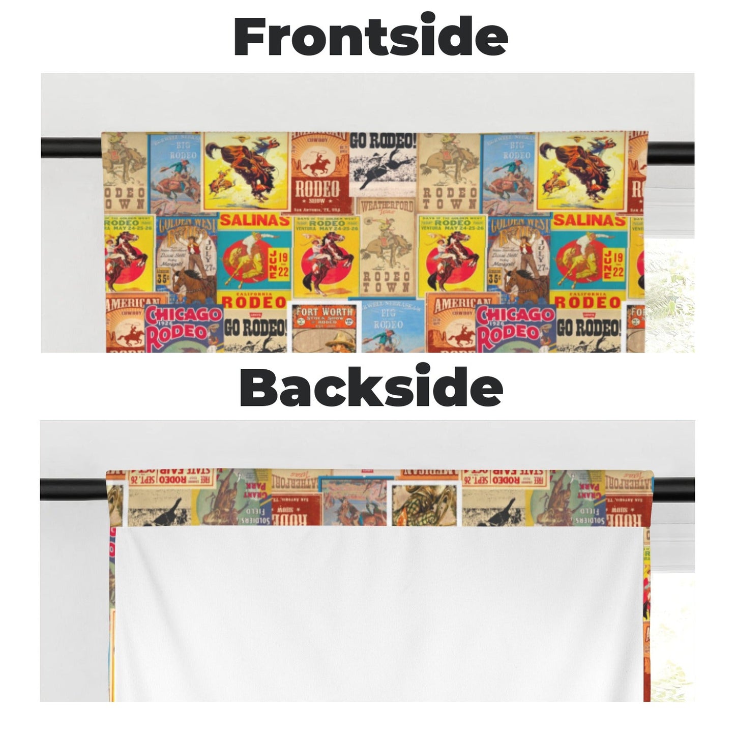 Vintage Rodeo Window Curtain 28"x40" (2-Piece) Made in America