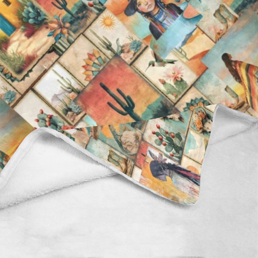 Colores De Mexico Pictures of the Southwest 60" x 80" Throw Blanket Made In America