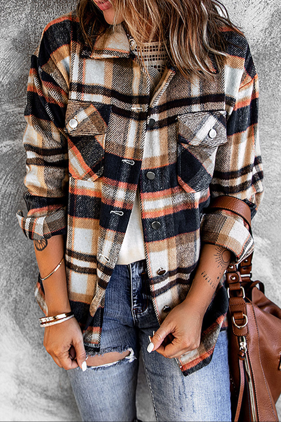 Plaid Chest Pocket Buttoned Shacket