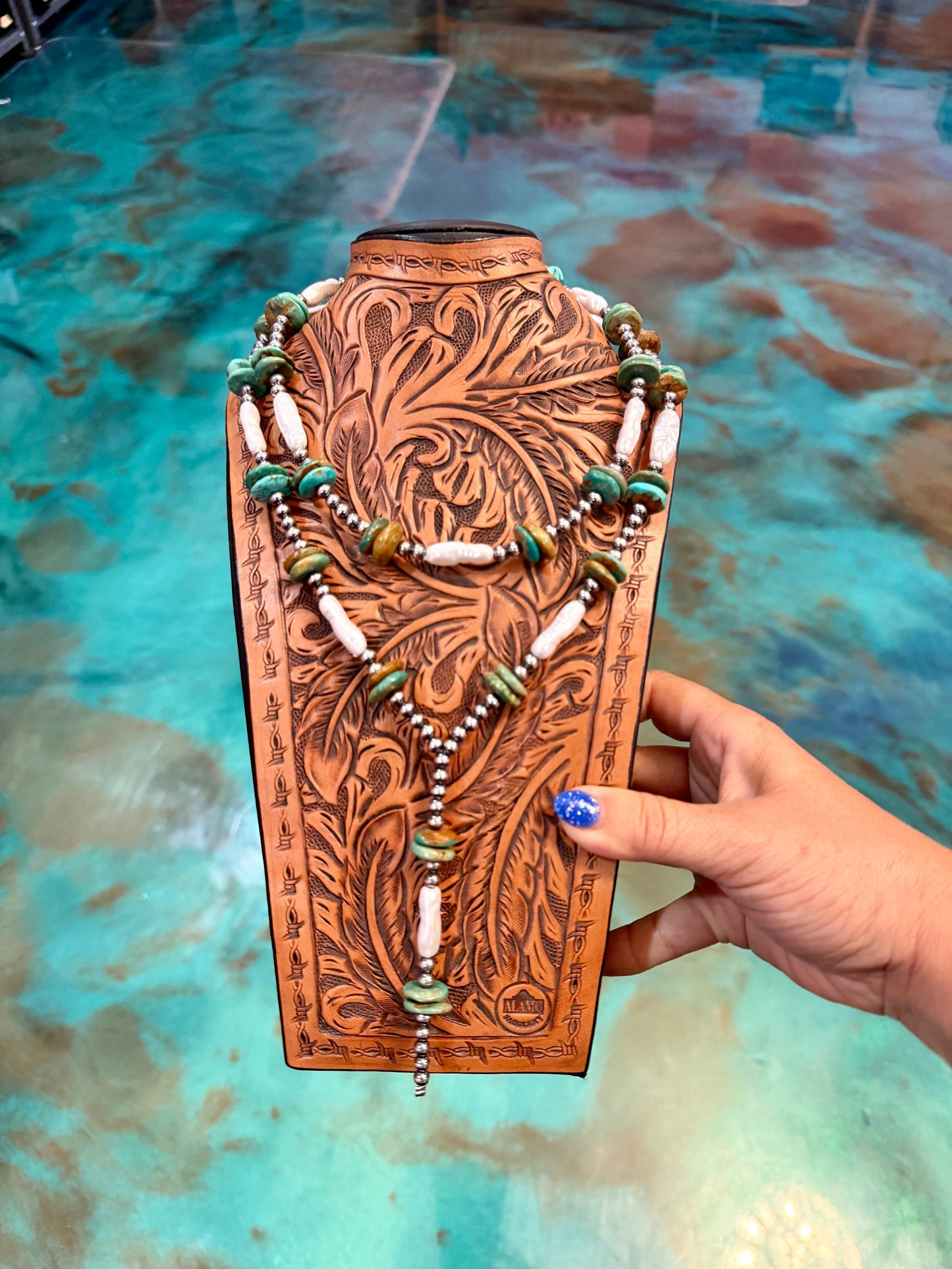 Jaci Green Turquoise, Freshwater Pearl & Sterling Silver Necklace — Pick Your Favorite