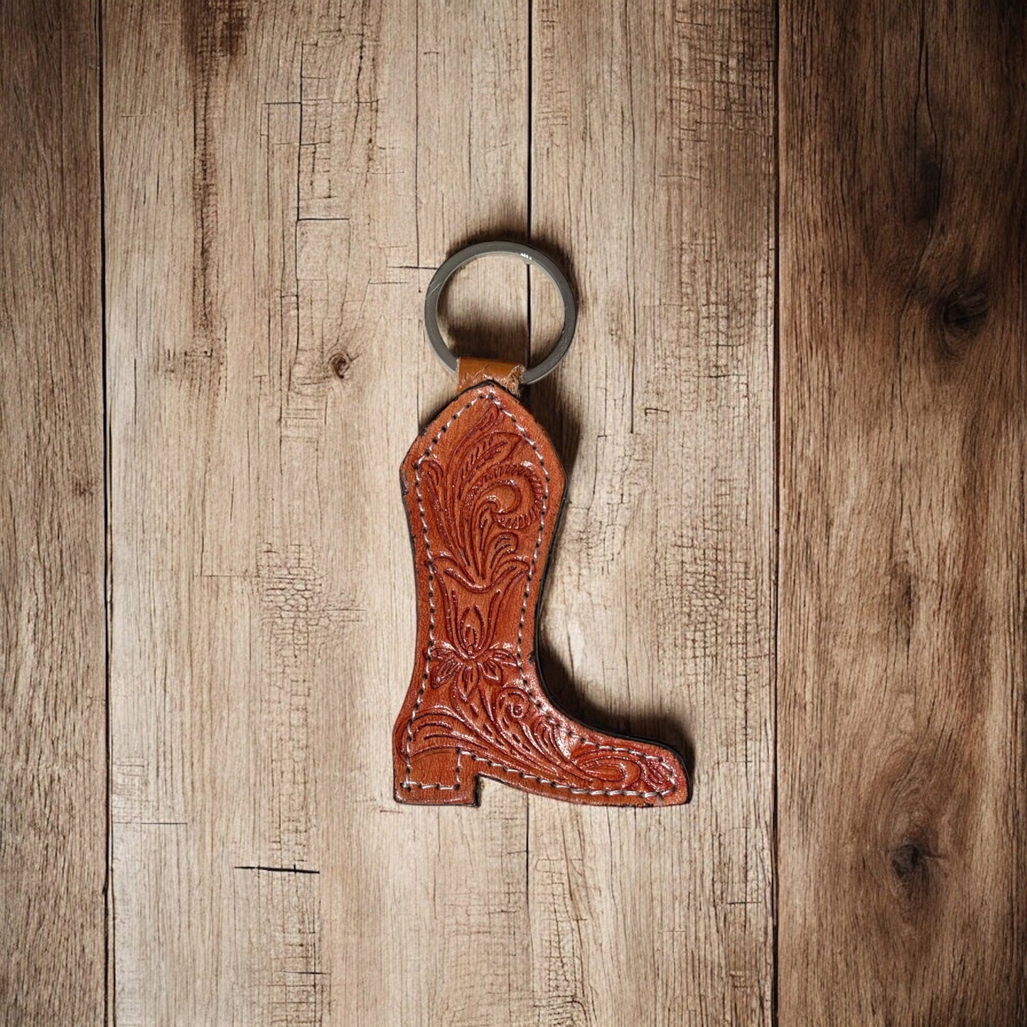 Tan boot keychain