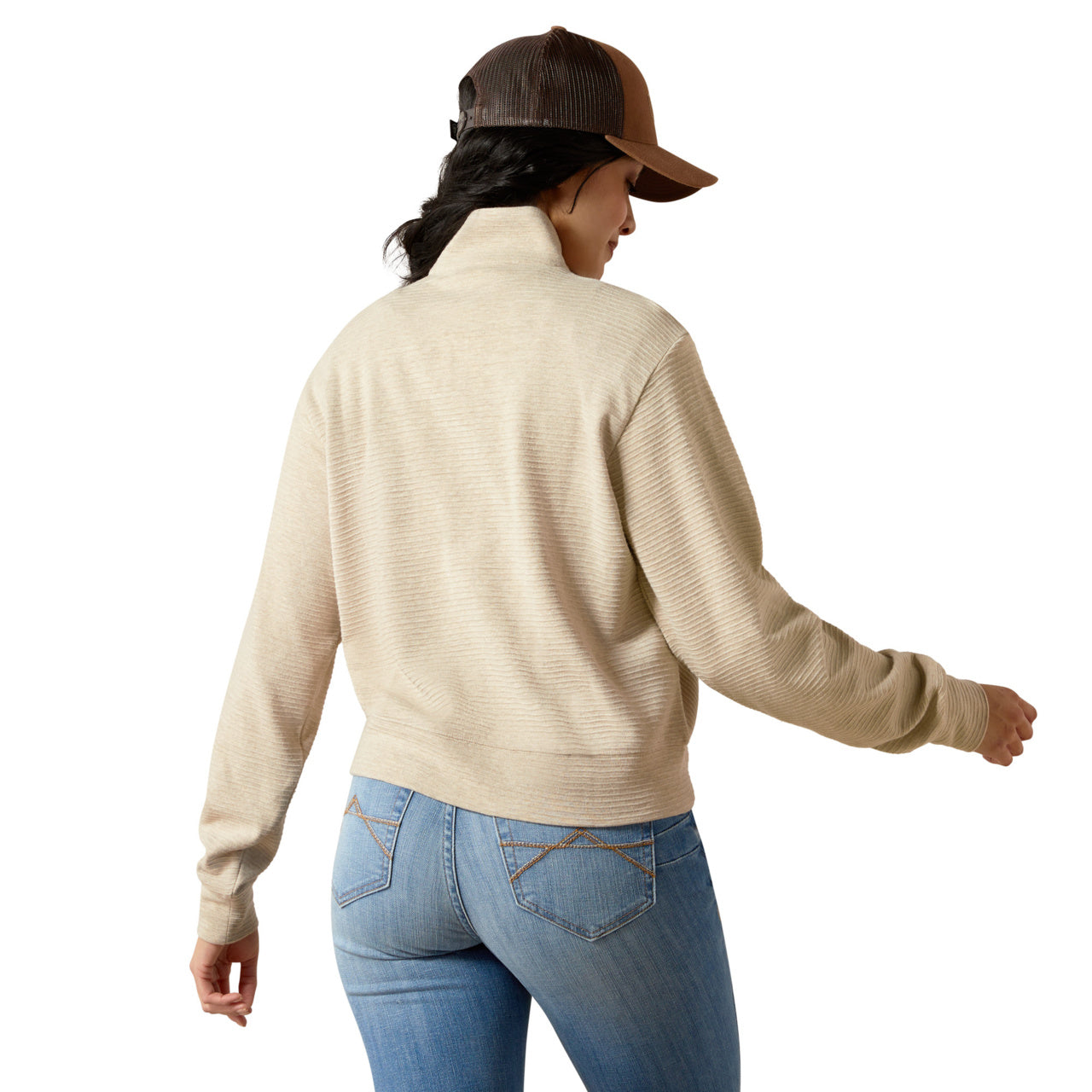 Ariat Women's Oatmeal Heather High Noon 1/2 Zip Pullover