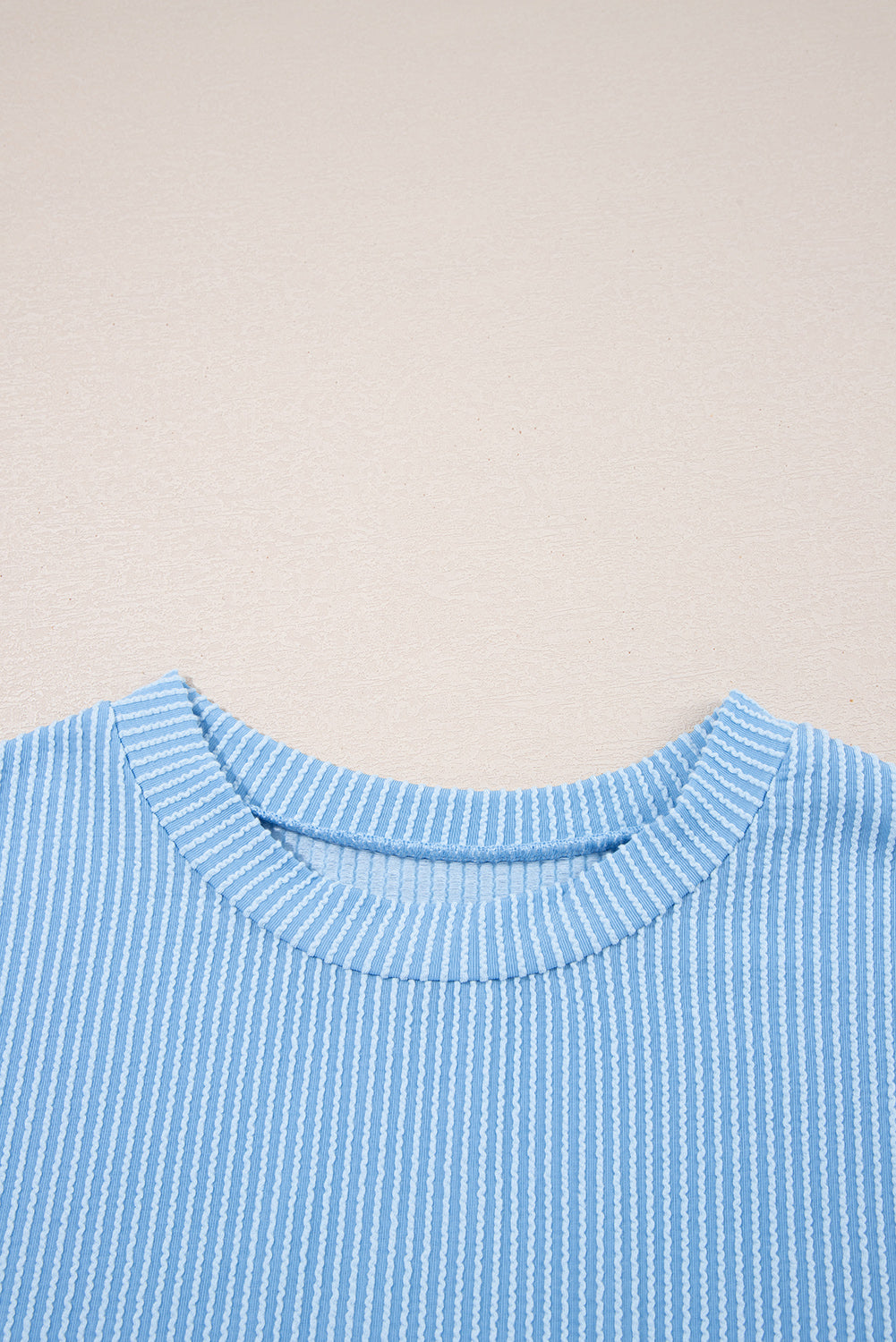 Colorblock Corded Knit Chest Pocket T-Shirt