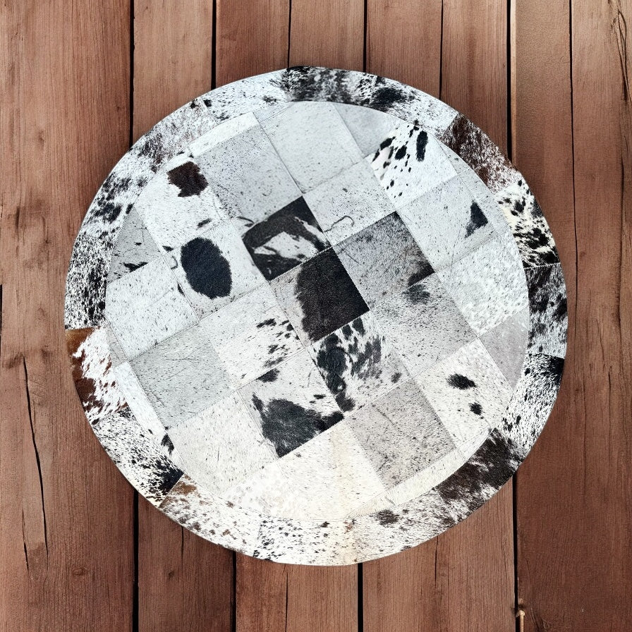 4x4 patchwork cowhide rug