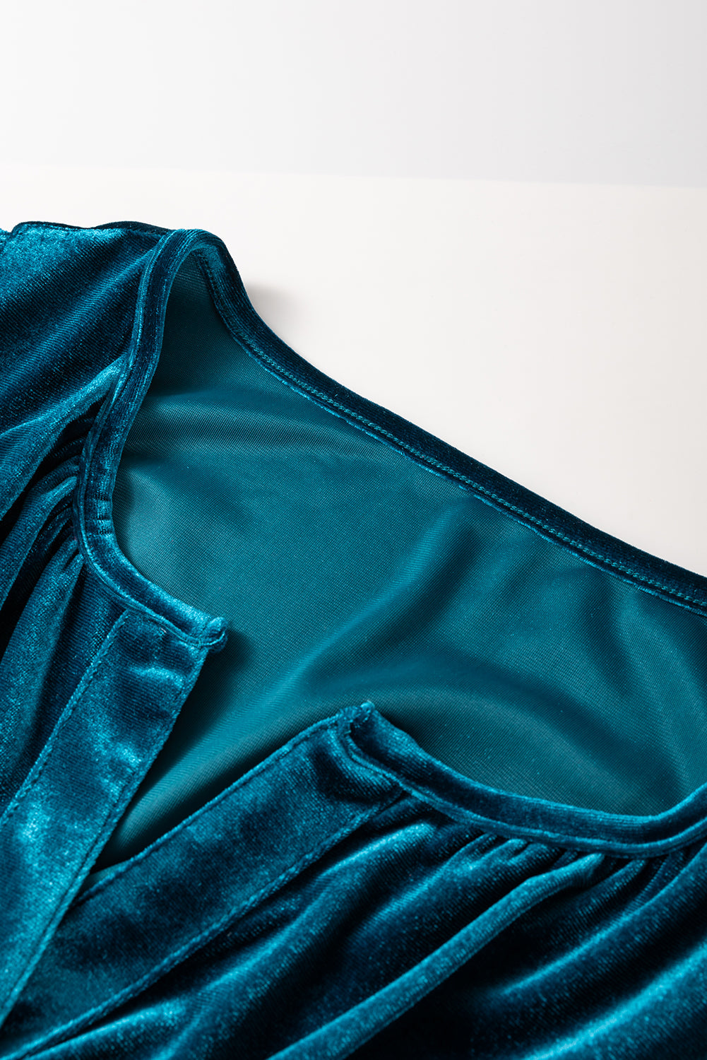 Velvet Shirred Waist Tiered Maxi Dress