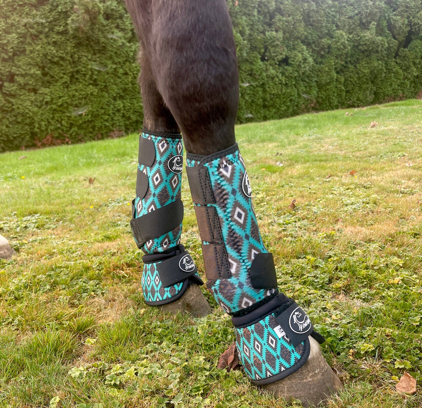 Teal Aztec Bell Boots -2 Pack