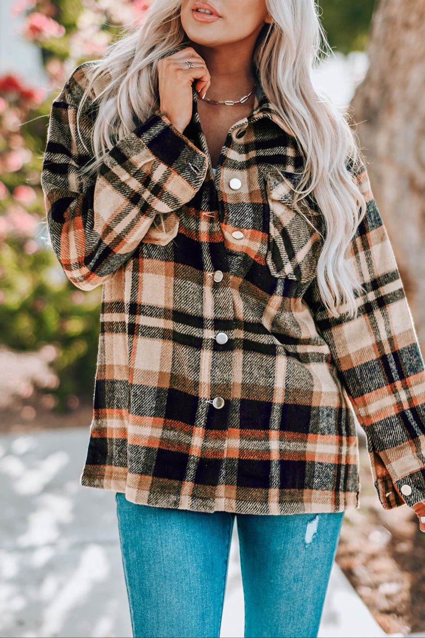 Plaid Chest Pocket Buttoned Shacket