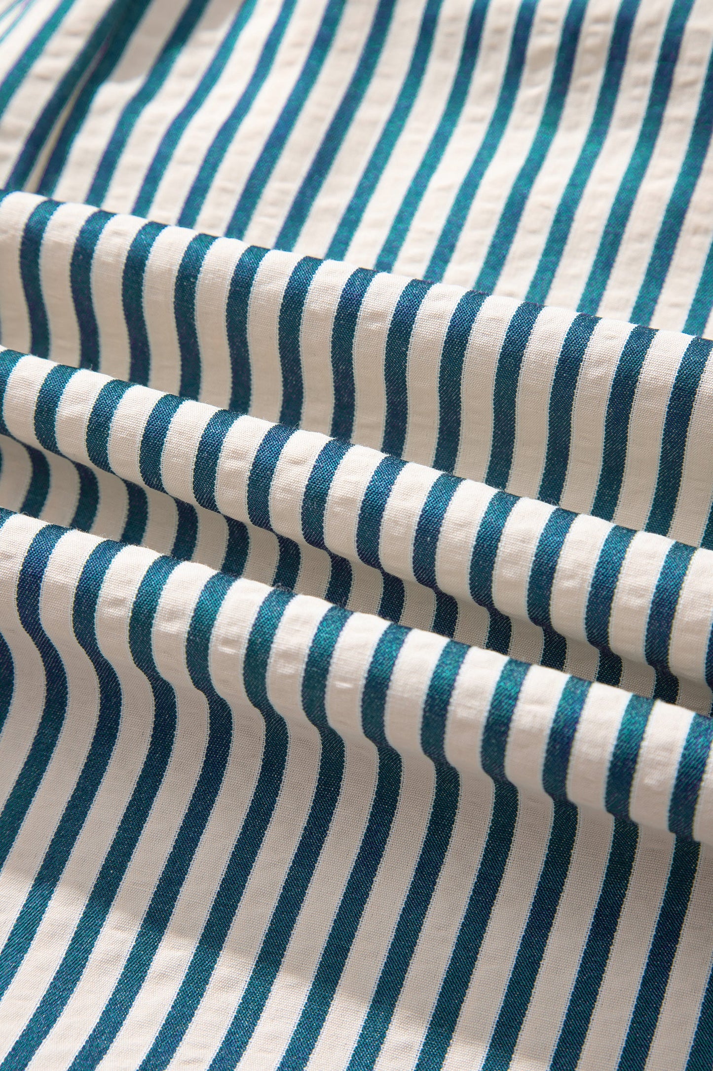 Stripe Ruffle Short Sleeve V-Neck Midi Dress