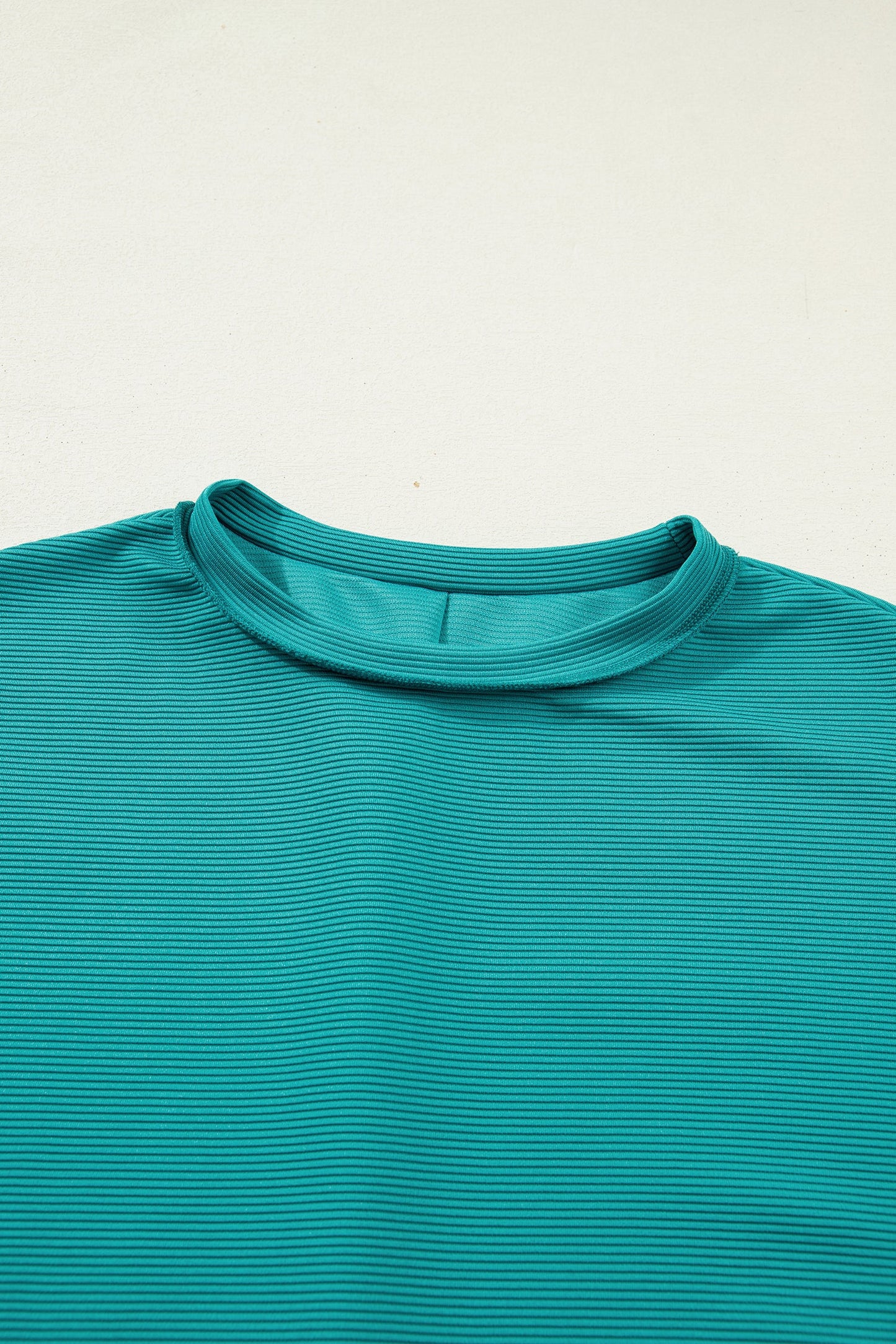 Ribbed Exposed Seam Drop Shoulder Pullover