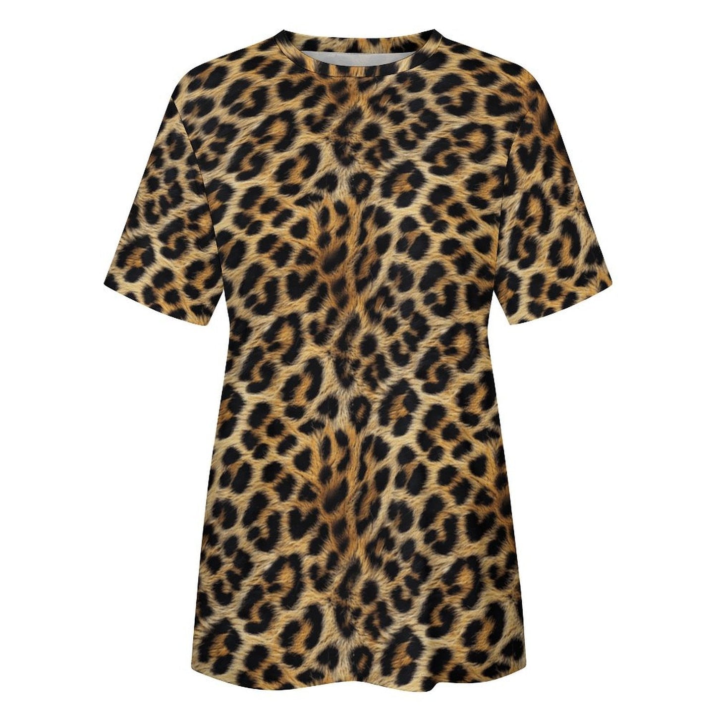 Baha Ranch Retro Pop Western Leopard Print Cotton T Shirt