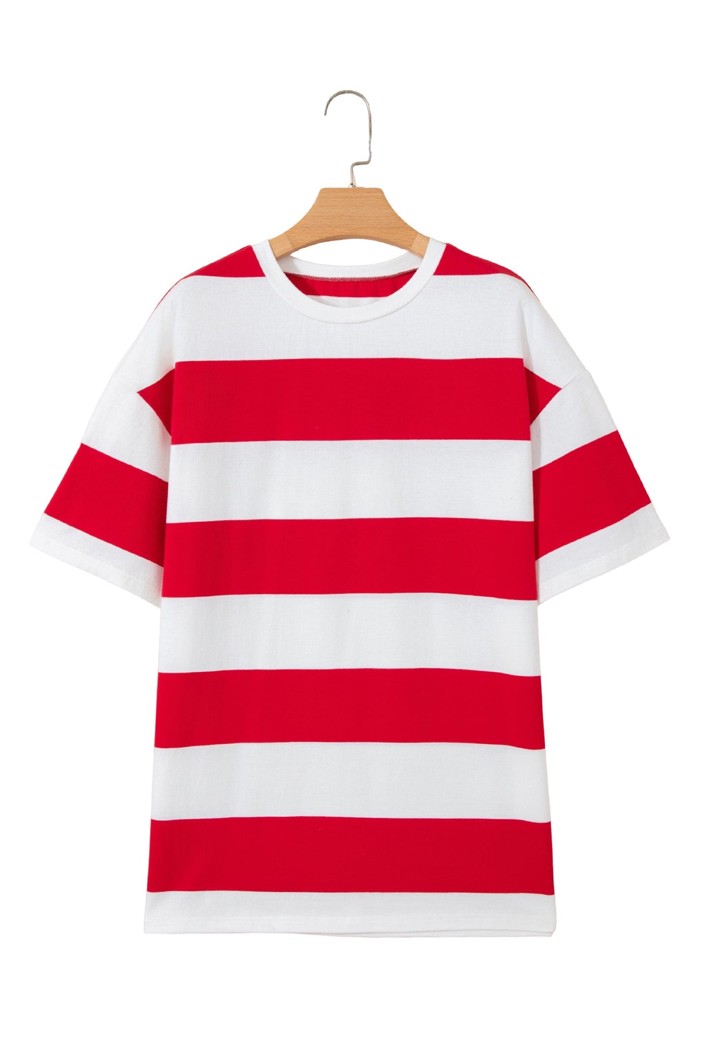 Stripe Colorblock Short Sleeve Oversize Tunic Tee