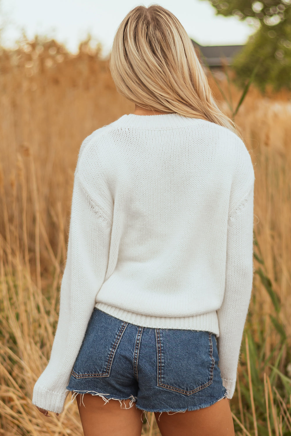 Western Bow Boots Embroidered Drop Shoulder Sweater