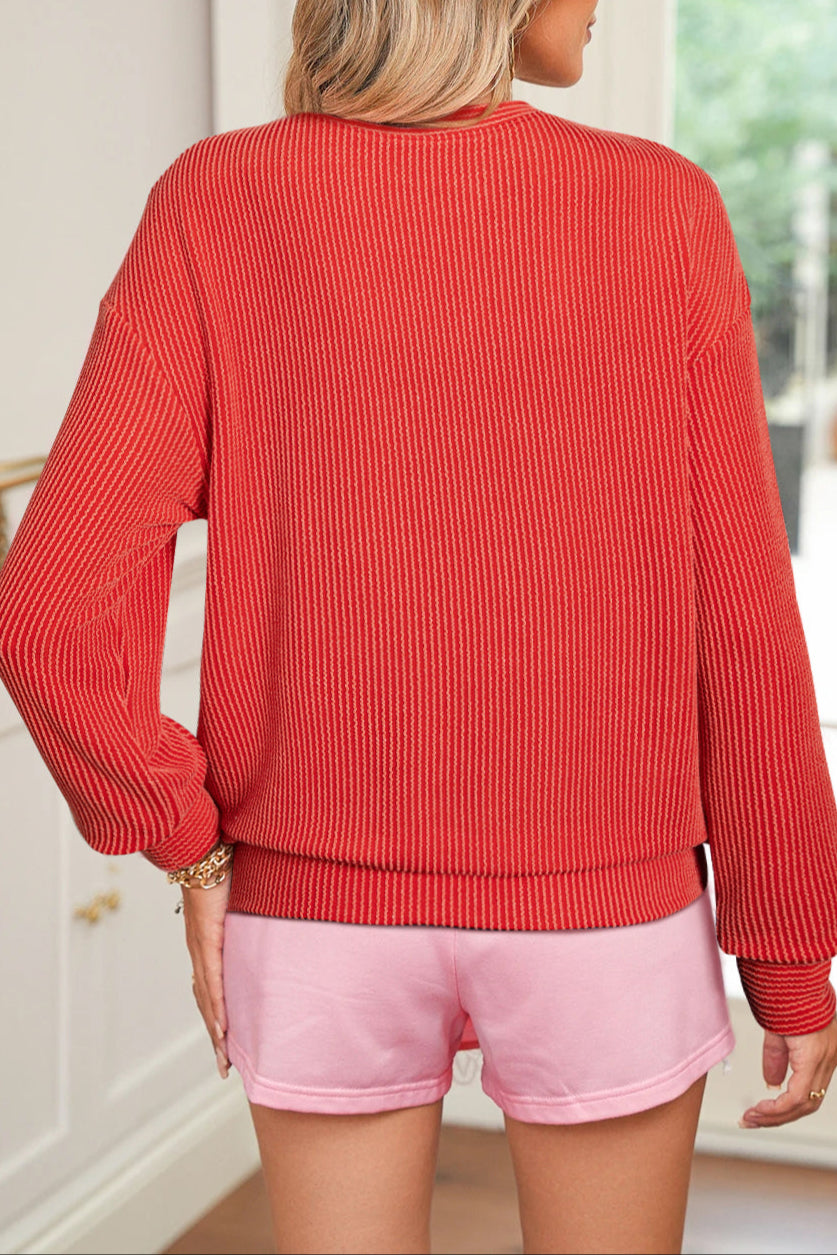 Merry Corded Knit Long Sleeve Top