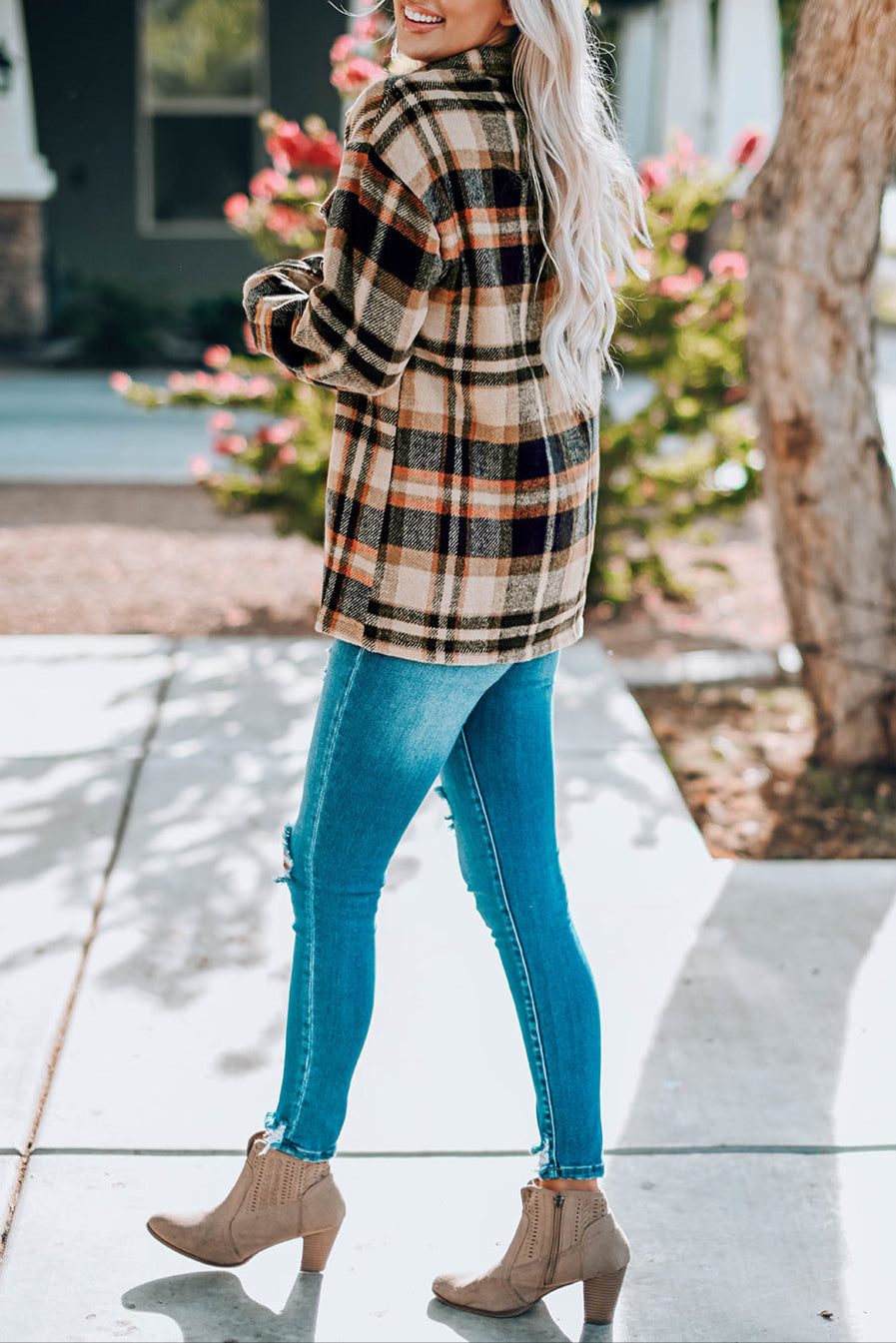Plaid Chest Pocket Buttoned Shacket