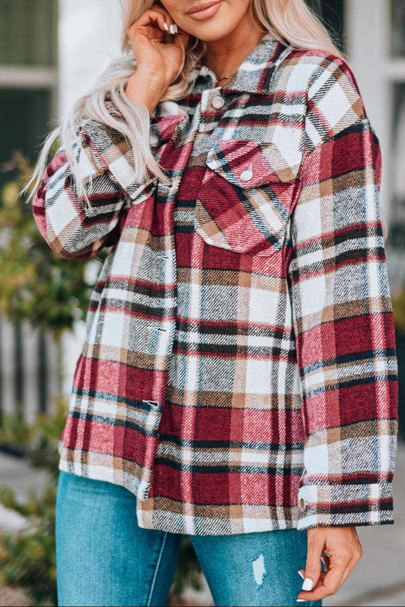 Plaid Chest Pocket Buttoned Shacket