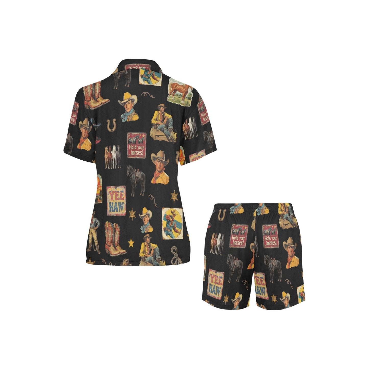 Vintage Cowboy Collage Western Pajama Set