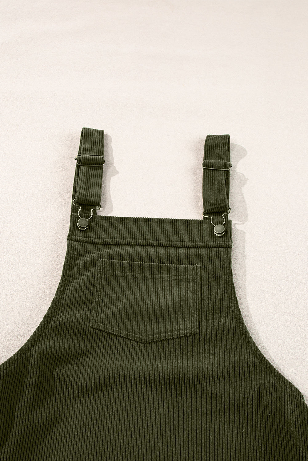 Solid Corduroy Front Pockets Sleeveless Dress