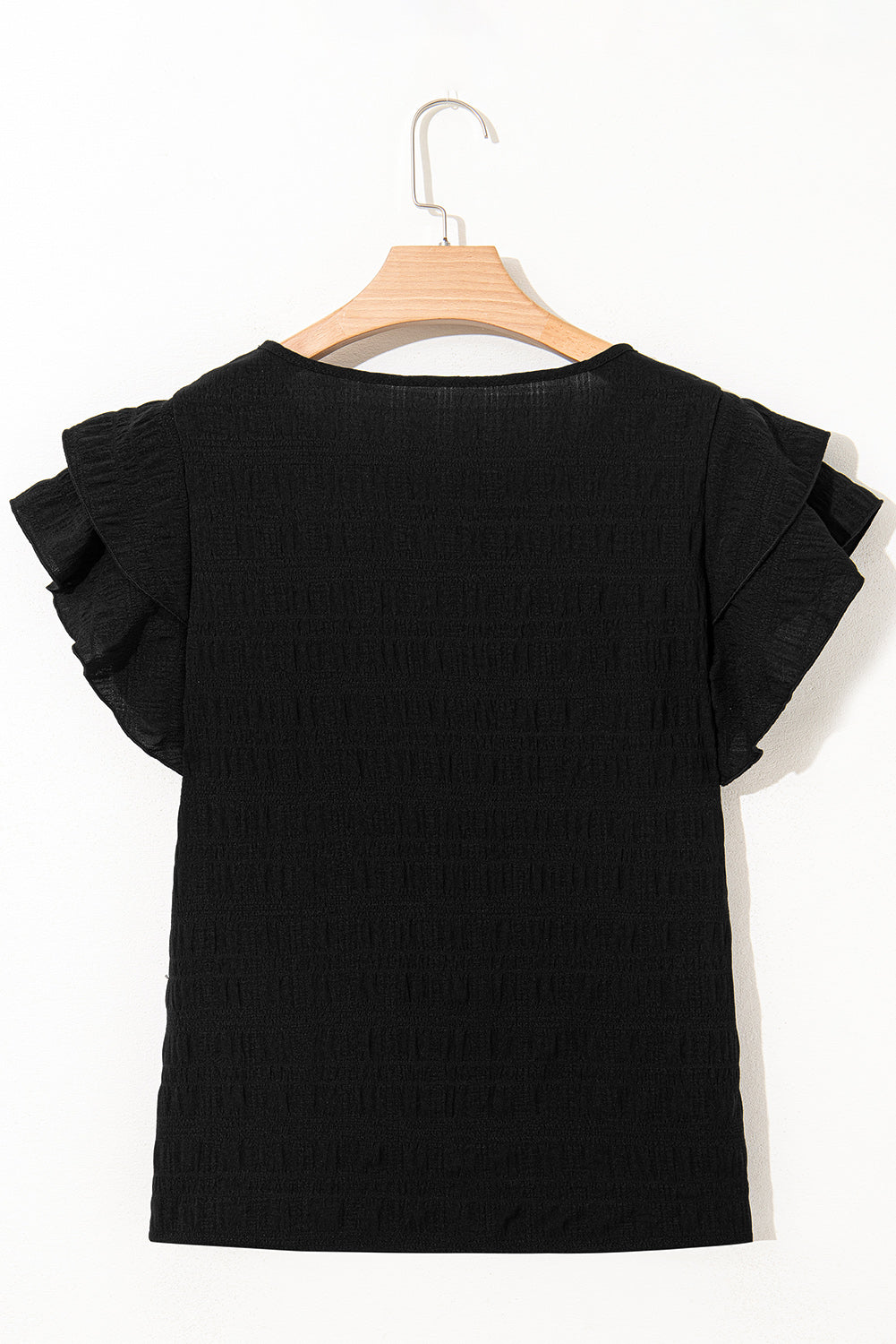 Textured Ruffle Sleeve Top