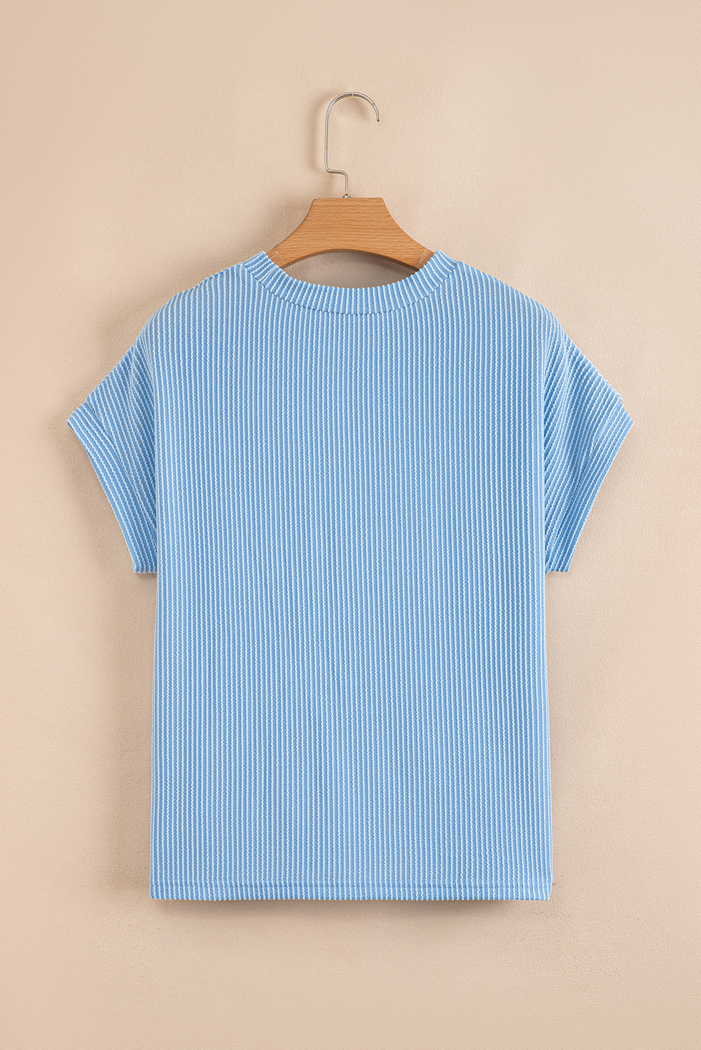 Colorblock Corded Knit Chest Pocket T-Shirt