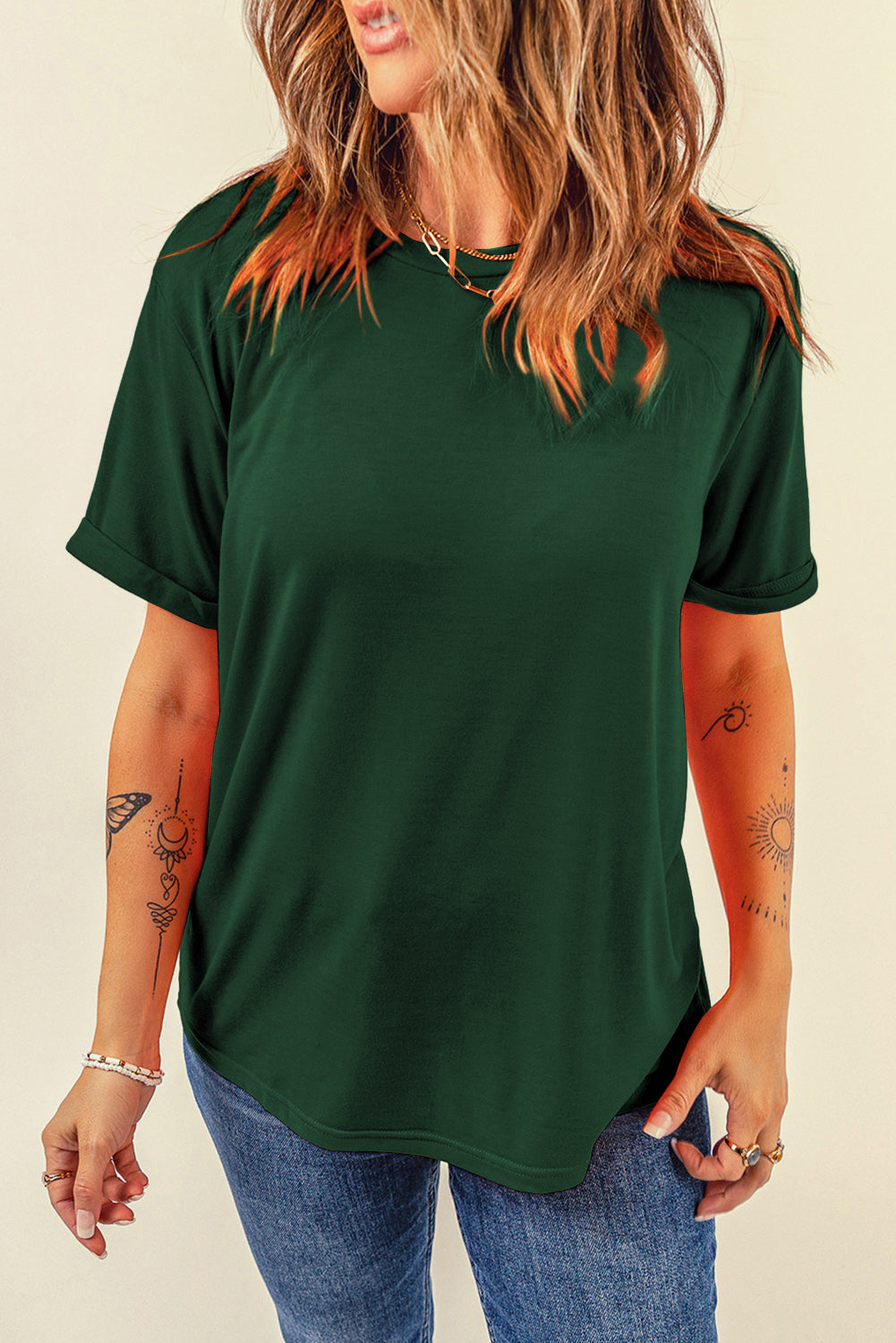 Plain Crew Neck Tee