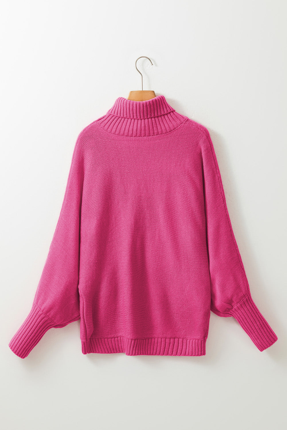 Christmas Merry Embroidered Puff Sleeve Turtleneck Sweater
