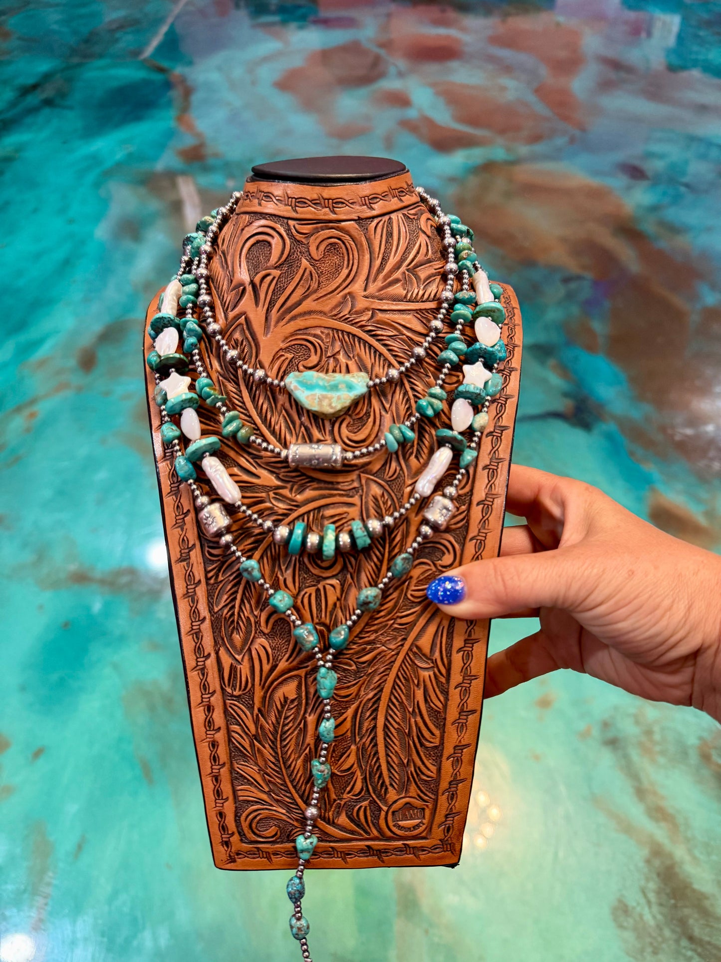 Jaci Turquoise, Freshwater Pearl & Sterling Silver Four-Necklace Set