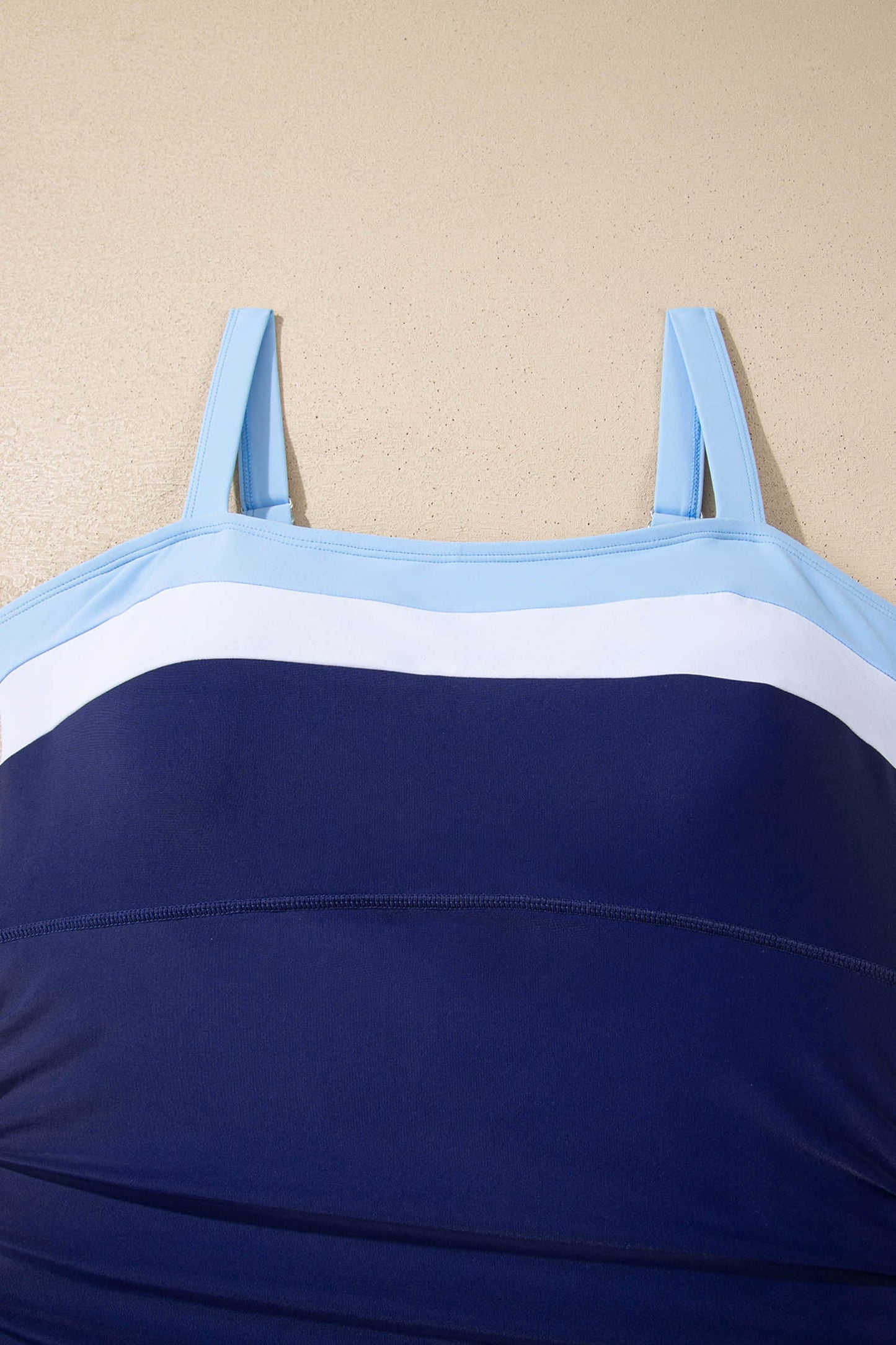 Colorblock Square Neckline One-Piece Swimsuit