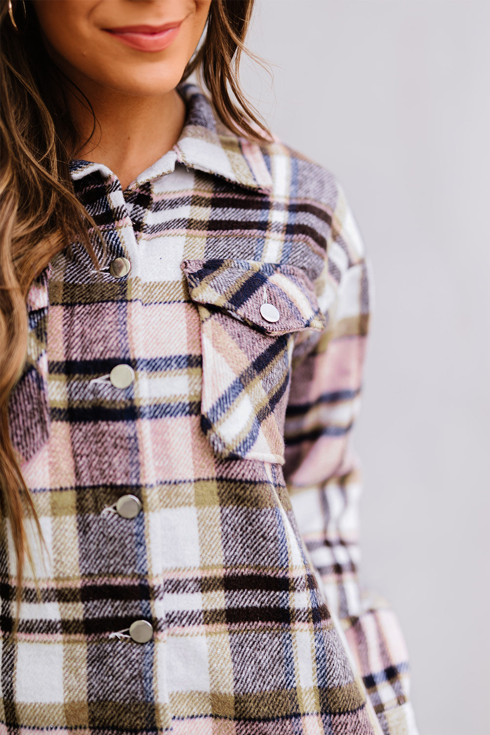 Plaid Chest Pocket Buttoned Shacket