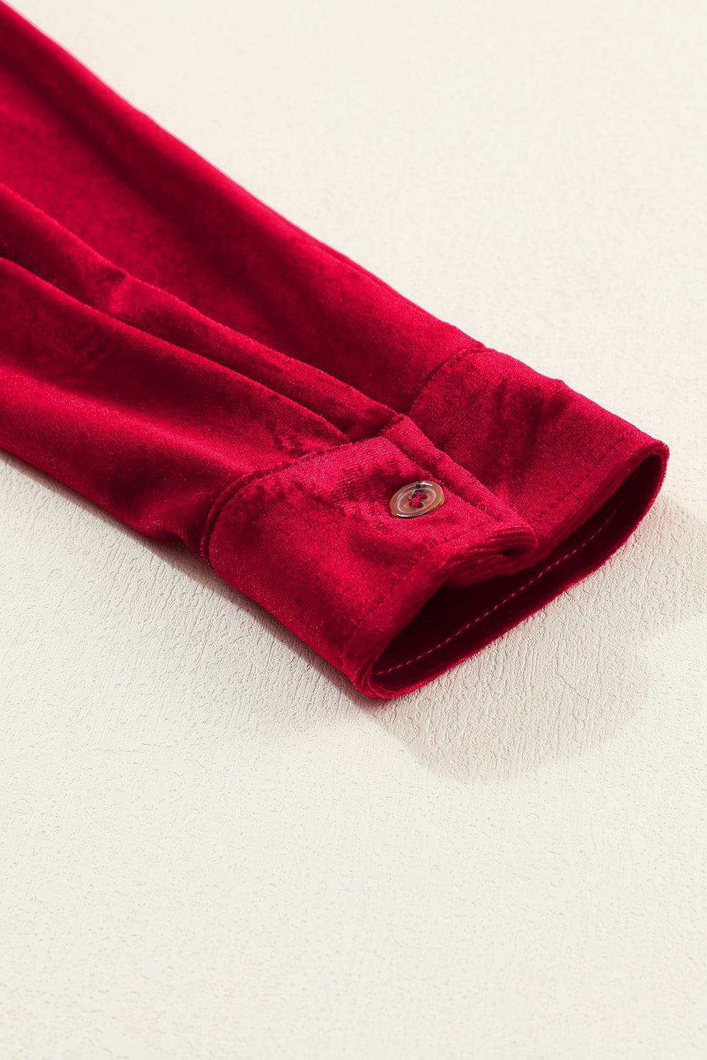 Velvet Button-Up Long Sleeve Ruffle Dress