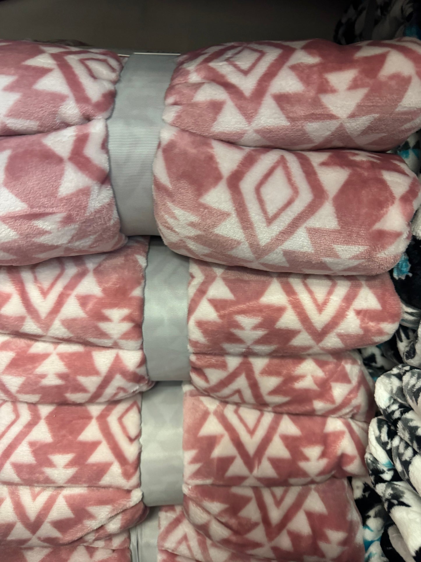 Blush Pink Aztec Super Plush Blanket