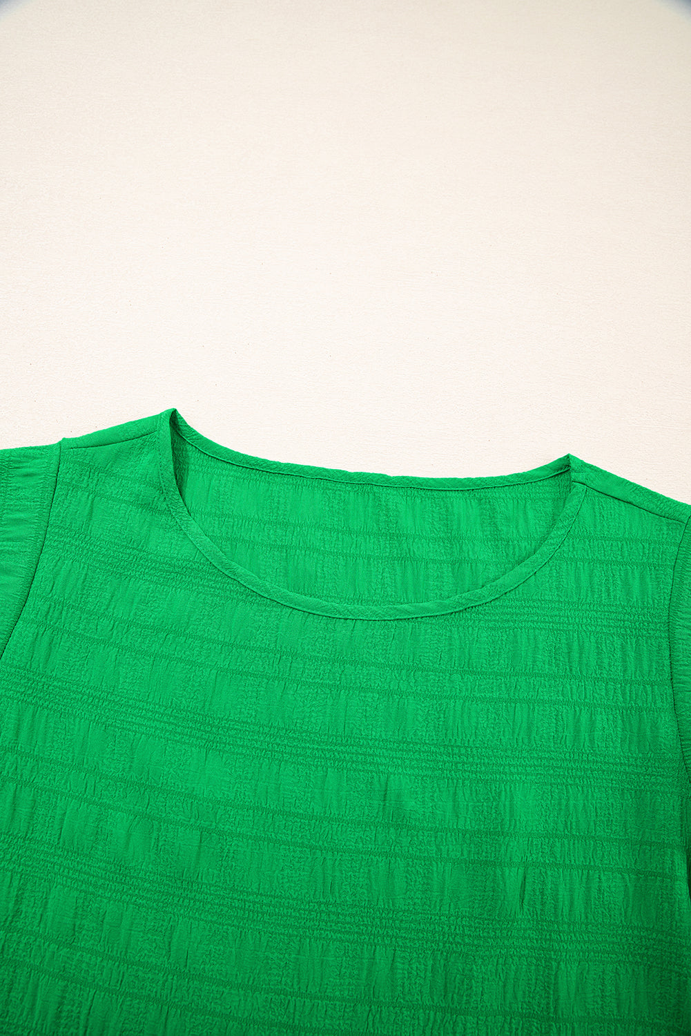 Textured Ruffle Sleeve Top