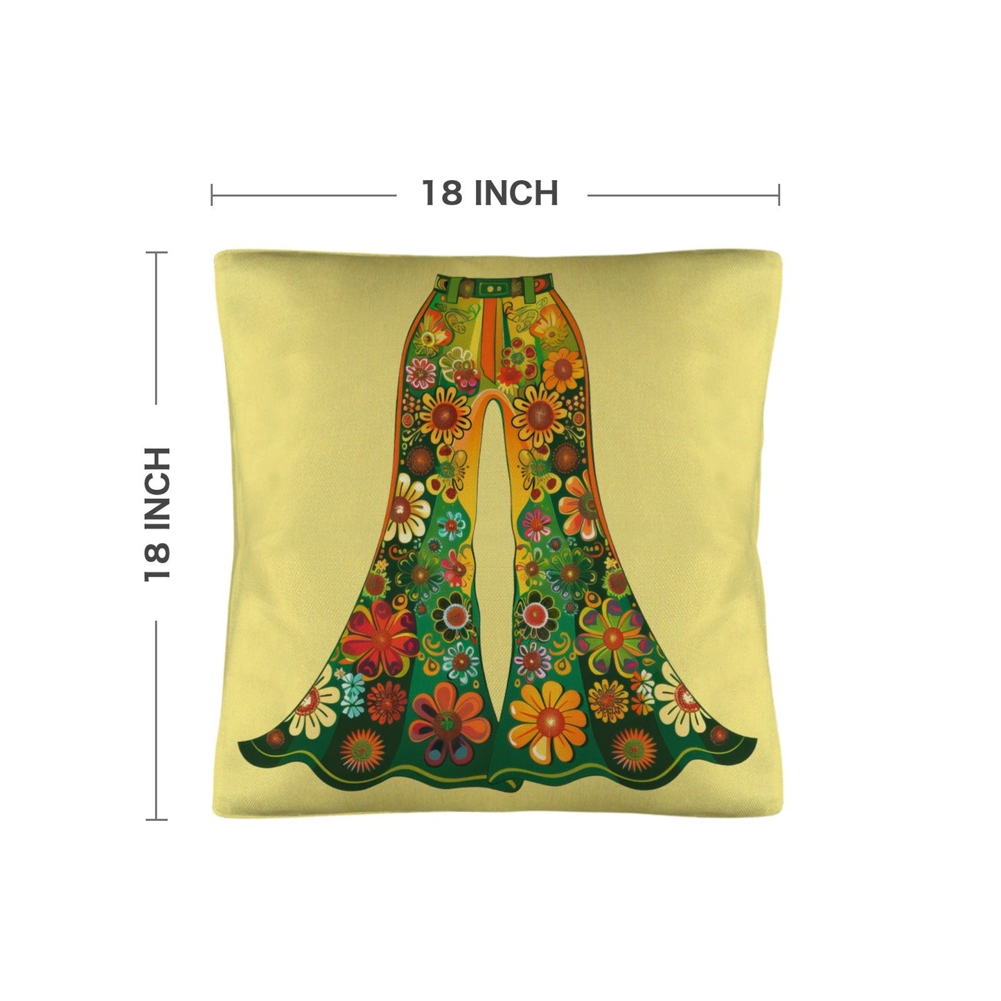 Floral Bell Bottoms Pillow Case Made in America