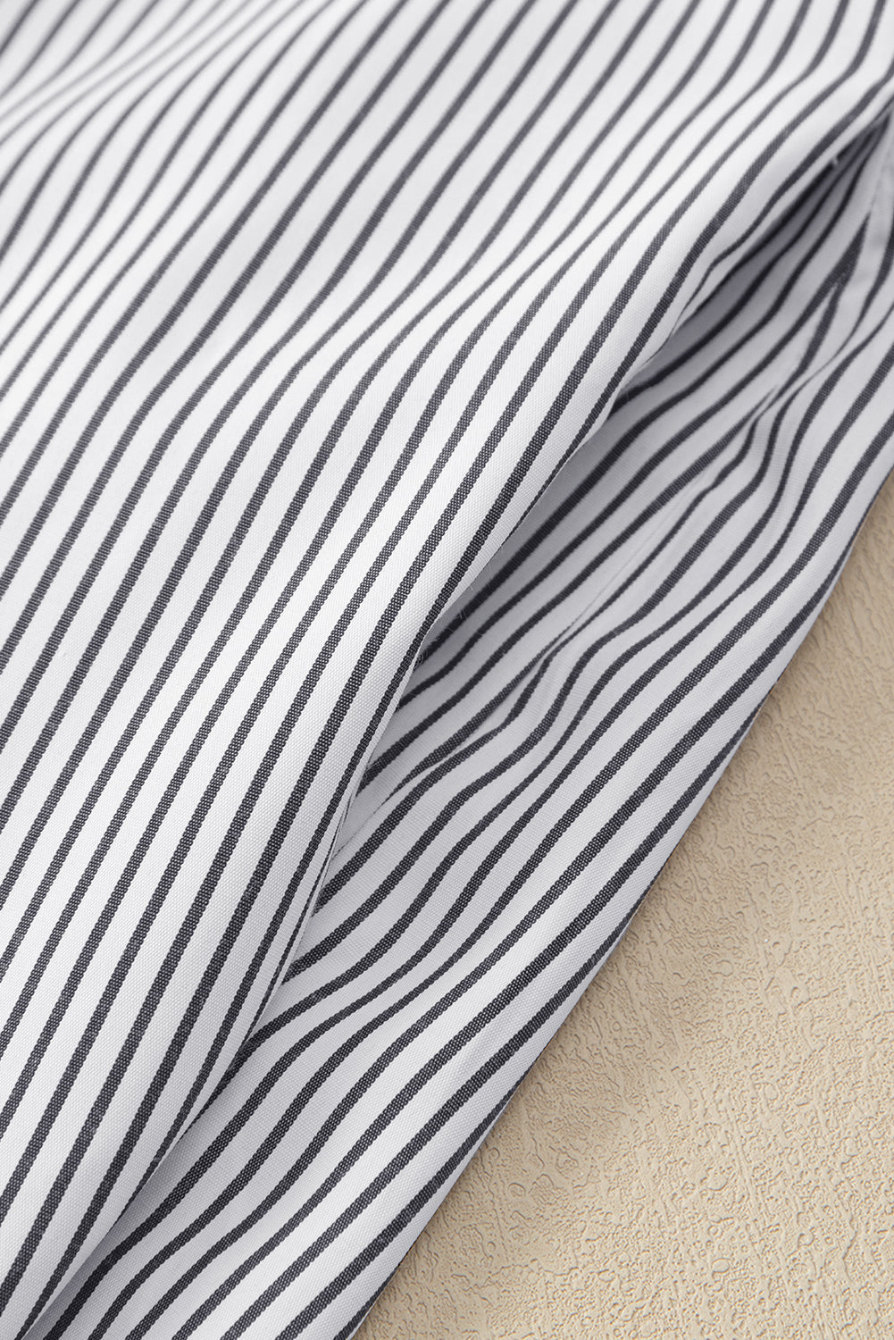 Stripe Smocked Button-Up Shirt