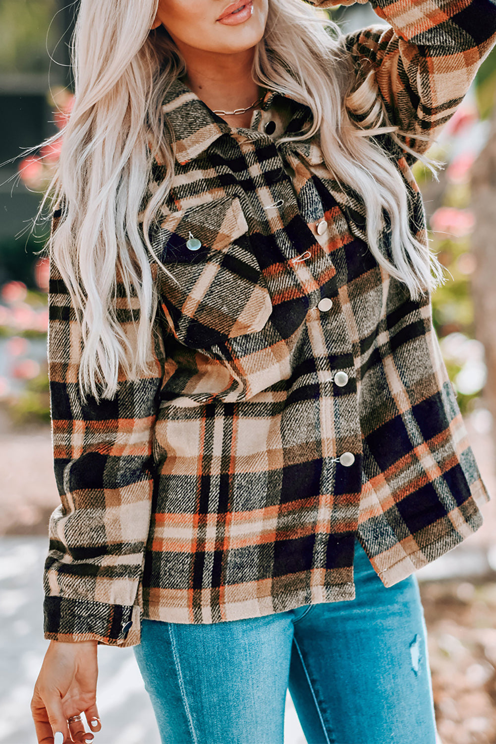 Plaid Chest Pocket Buttoned Shacket