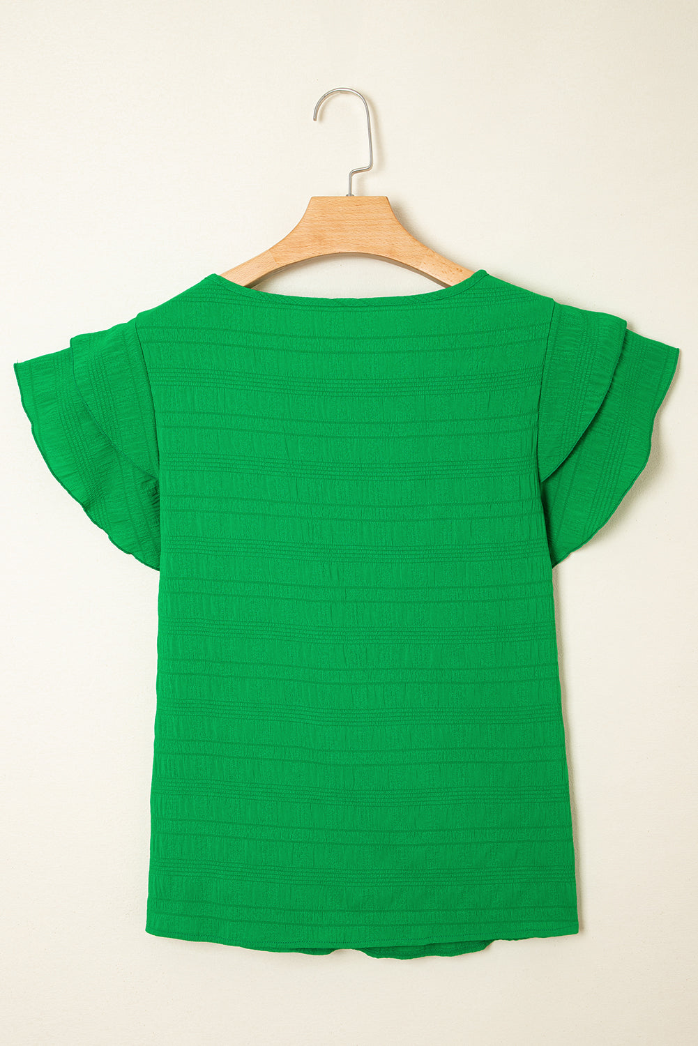 Textured Ruffle Sleeve Top