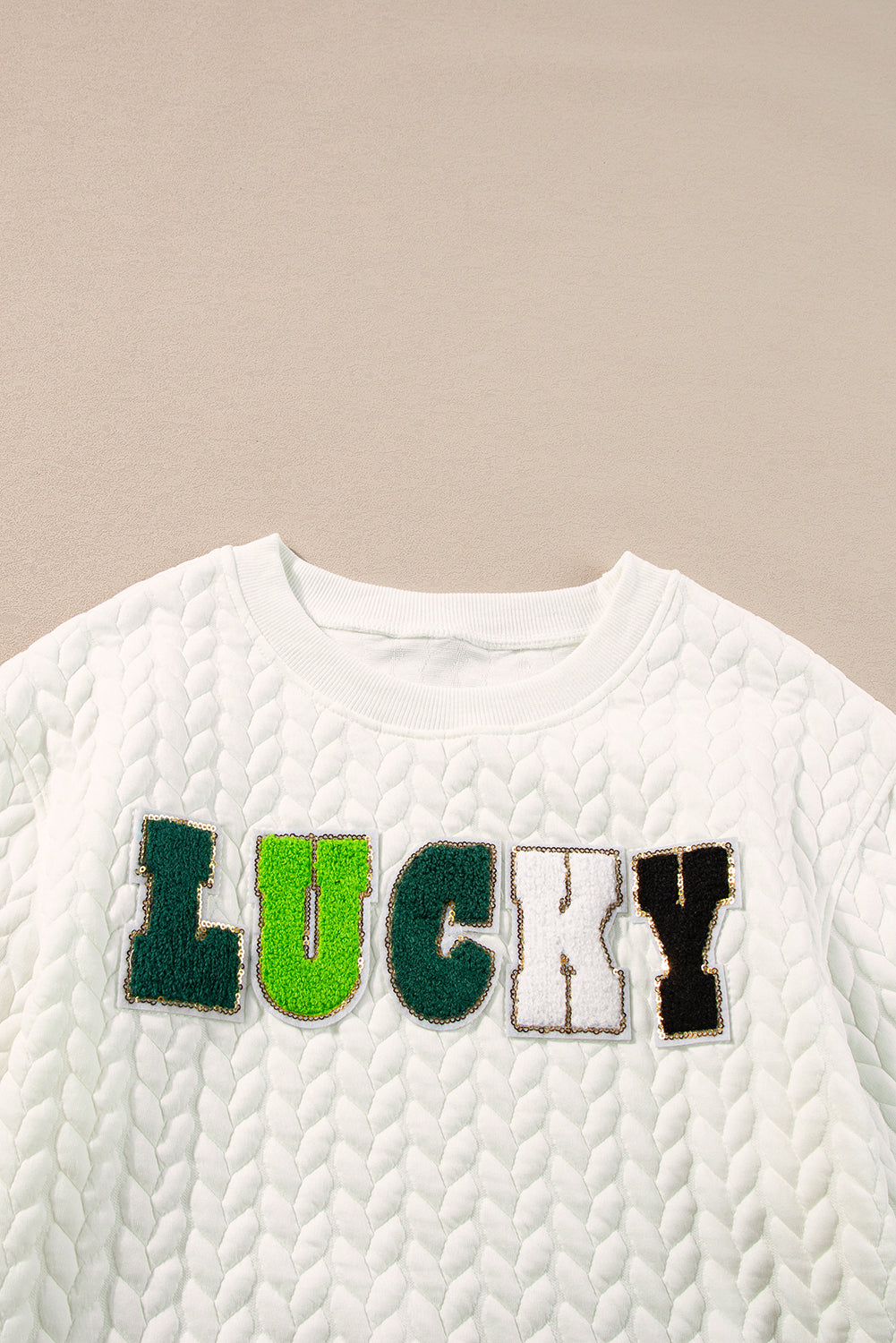 Christmas Merry And Bright Cable Knit Pullover Sweatshirt
