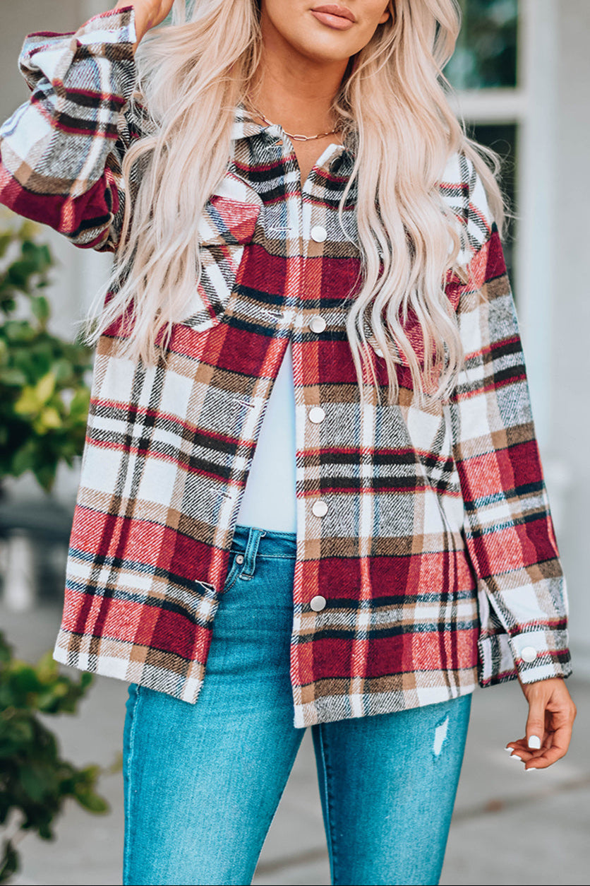 Plaid Chest Pocket Buttoned Shacket