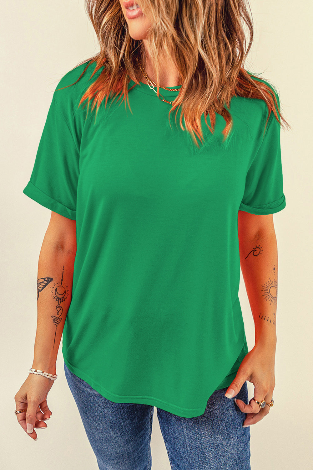 Plain Crew Neck Tee
