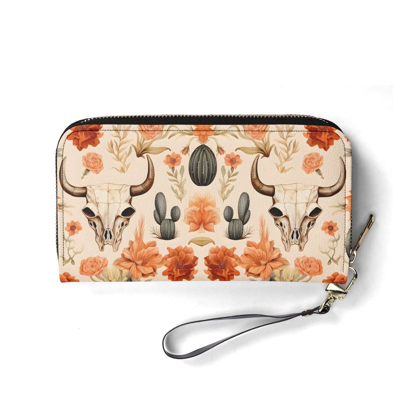 Wild West Western PU Leather Zip Up Wallet Handbag