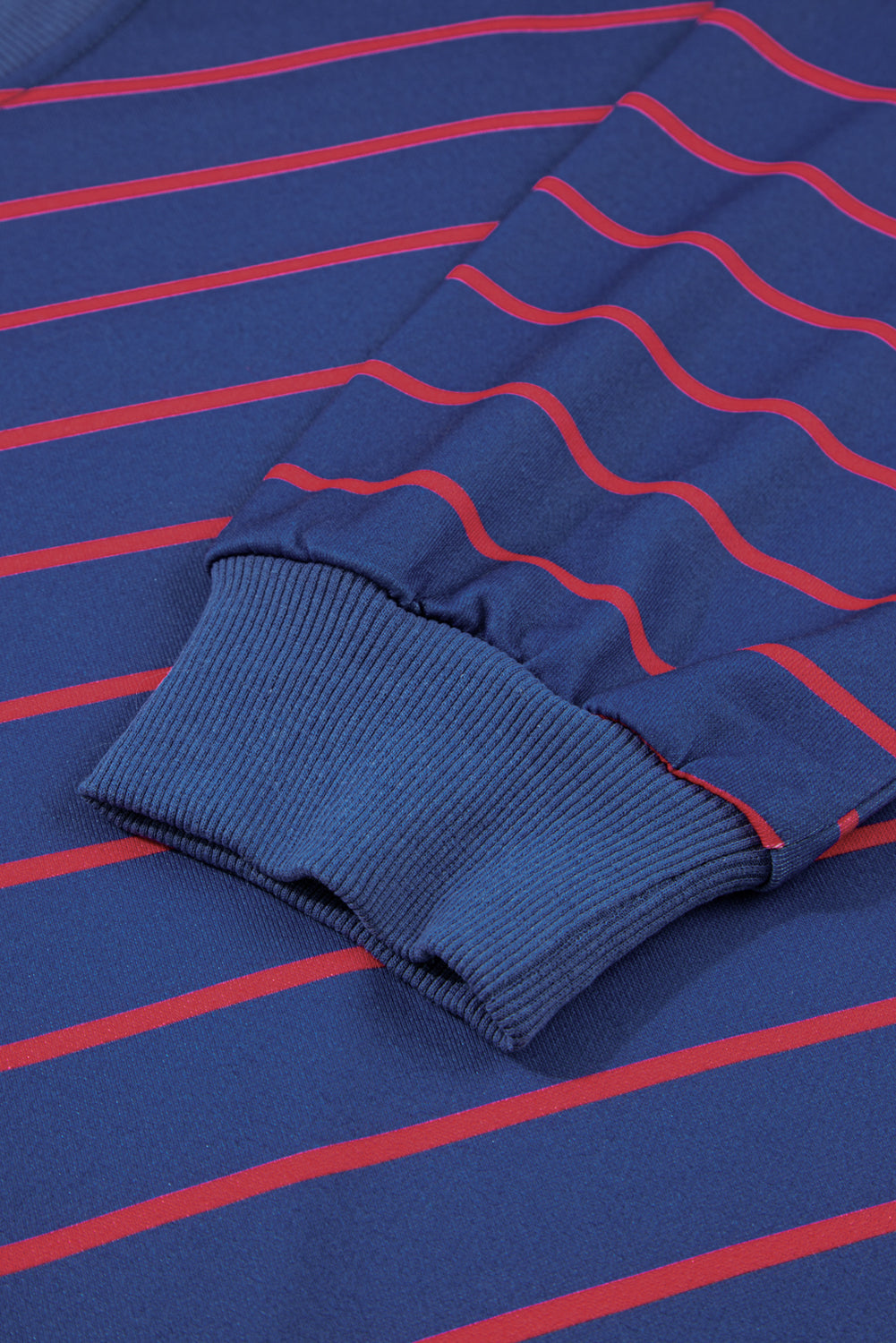 Stripe Overlap Drop Shoulder Pullover Sweatshirt