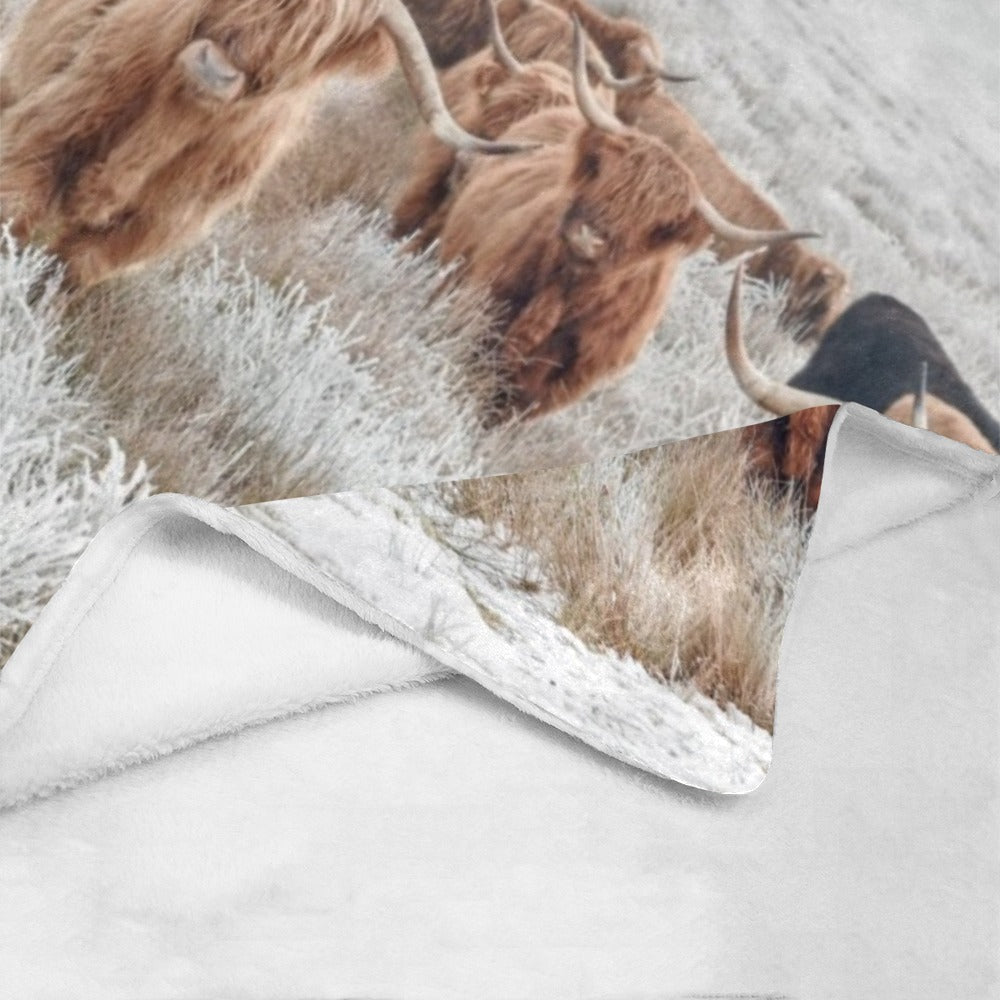 Highland Cow Throw Blanket Ultra-Soft Micro Fleece Blanket 60" x 80" Made in America