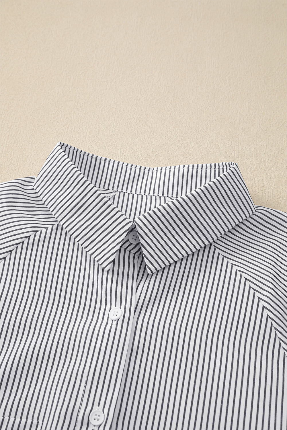Stripe Smocked Button-Up Shirt