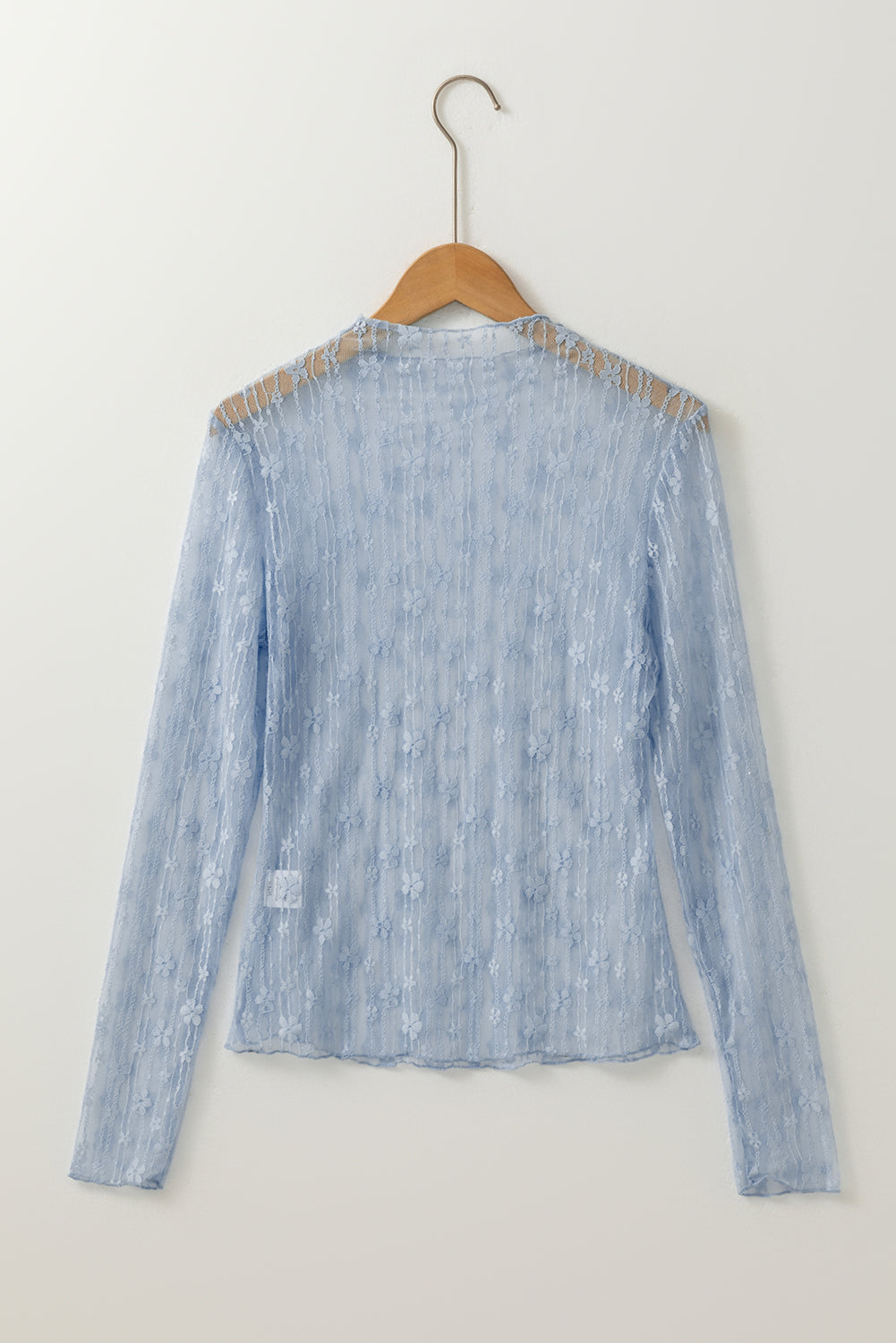 Sheer Floral Lace Long Sleeve Top