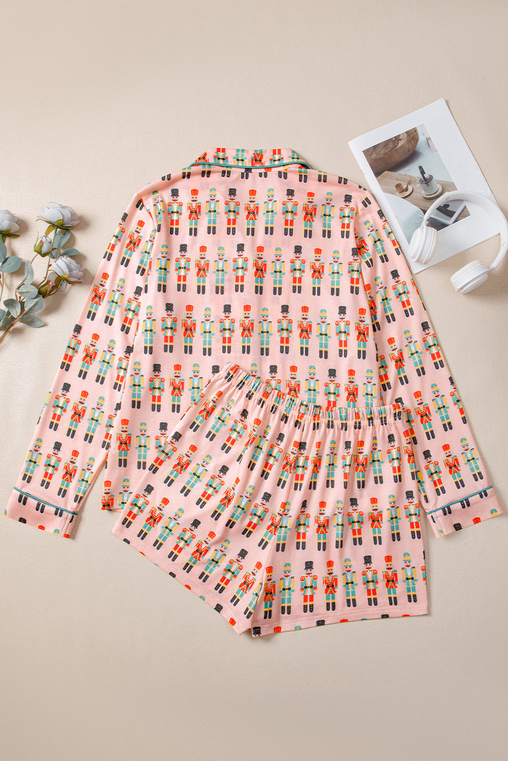 Nutcracker Top and Shorts Christmas Pajama Set