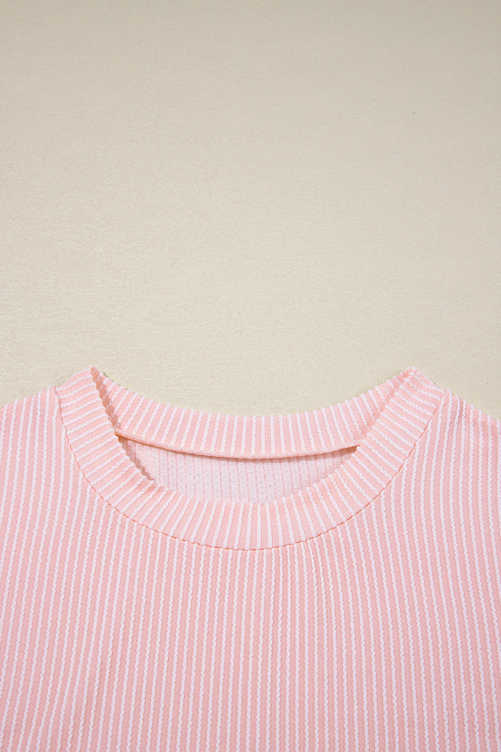 Colorblock Corded Knit Chest Pocket T-Shirt