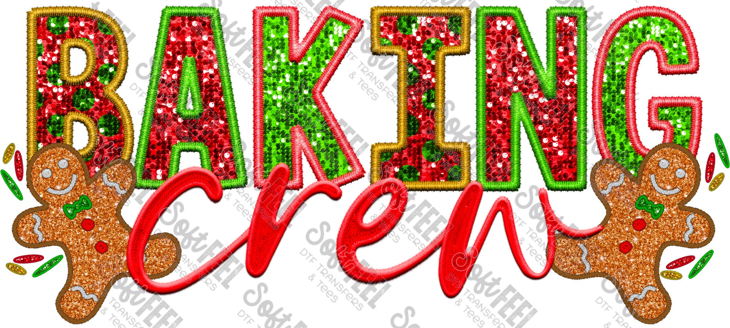 Baking Crew - Christmas / Faux Embroidery - Direct To Film Transfer / DTF - Heat Press Clothing Transfer